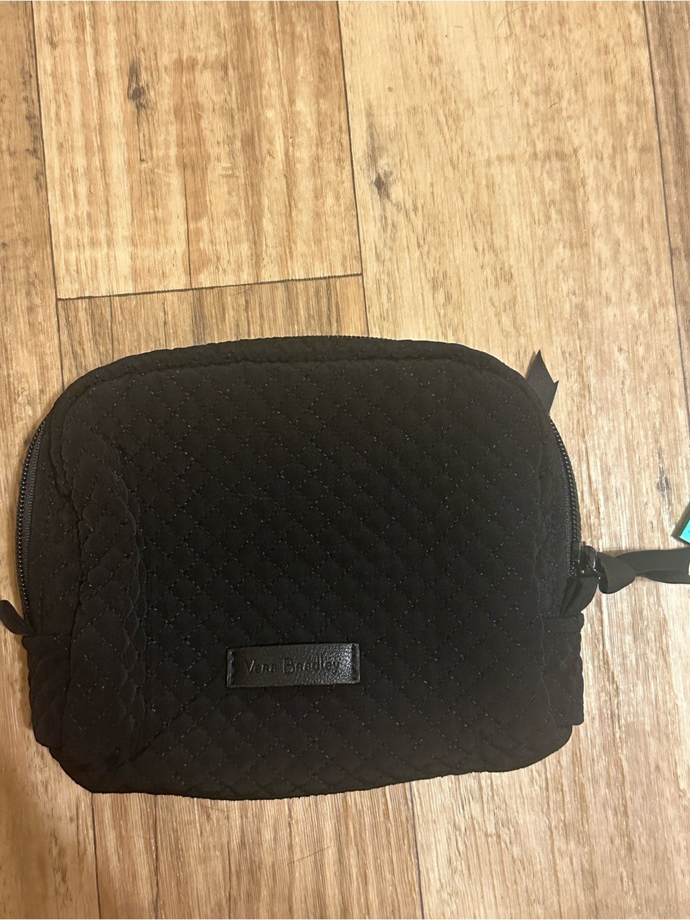 Vera Bradley Black Quilted Travel Cosmetic Pouch